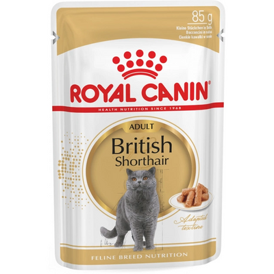 Royal Canin British Shorthair (шматочки в соусі) Консервований корм для дорослих кішок, 85 г 2032001 фото