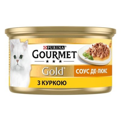 Gourmet Gold Соус Де-Люкс Консерви для кішок з куркою 85 г 705103  фото