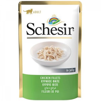 Schesir Chicken Fillets влажный корм для взрослых котов с курицей в желе 85 г 171023 фото