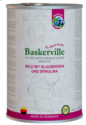 Baskerville Sensitive Оленина з чорницею та спіруліною для собак 400 г 21586 фото