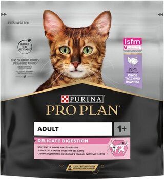 Pro Plan Adult Delicate Turkey Сухой корм для кошек с чувствительным пищеварением (индейка) 400 г 00891 фото