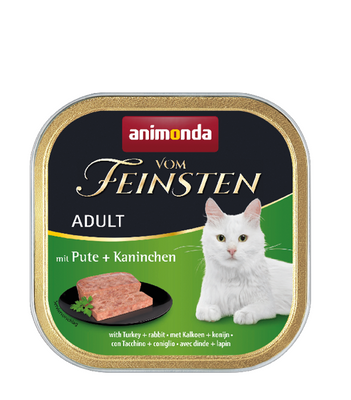 Animonda Vom Feinsten Adult mit Pute + Kaninchen Консерви для кішок з індичкою і кроликом, 100 г 832052 фото