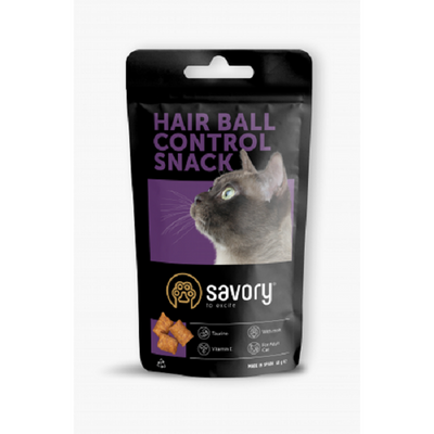 Savory Snack Hair-ball Control Ласощі для котів виведення шерсті 60 г 31485 фото