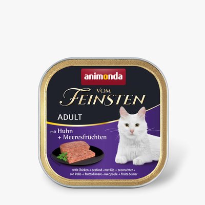 Animonda Vom Feinsten Adult mit Huhn + Meeresfüchten Консерва для котів з куркою та морепродуктами, 100 г 833066 фото