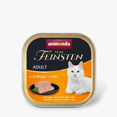 Animonda Vom Feinsten Adult mit Geflügel + Kalb Консерви для кішок з телятиною і домашньою птицею, 100 г 832007 фото