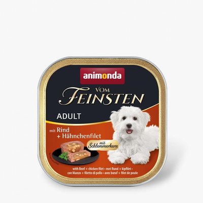Animonda Vom Feinsten Adult mit Rind + Hähnchenfilet Консерва для собак з яловичиною та курячим філе, 150 г АМ-82301 фото