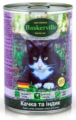 Baskerville Качка з індичкою для котів 400 г 21517 фото