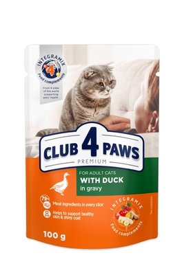 Club 4 Paws Premium (пауч) Консерви для кішок з качкою в соусі, 100 г B5611511 фото