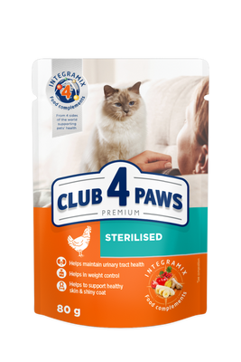 Club 4 Paws Premium (пауч) Консерви для кастрованих котів і стерилізованих кішок, 80 г B5610711 фото