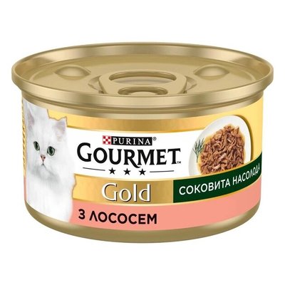 Gourmet Gold Консервы для кошек сочное наслаждение с лососем 85 г 23373  фото