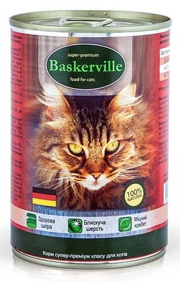 Baskerville М'ясо курки з сердечками для котів 400 г 21533 фото