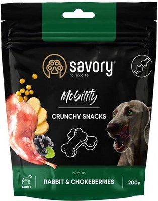 Savory Dog Mobility Crunchy Snack с кроликом и черноплодной рябиной для собак 200г 31362 фото