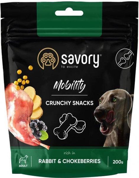 Savory Dog Mobility Crunchy Snack с кроликом и черноплодной рябиной для собак 200г 31362 фото