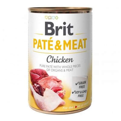 Brit Pate & Meat Chicken Консерва для собак с курицей 400г 100859/100073/0281 фото