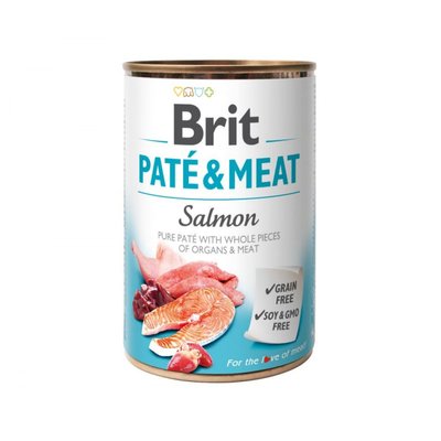 Brit Pate & Meat Salmon Консерва для собак с лососем 400 г 100864/100071/0267 фото