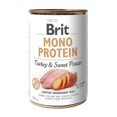 Brit Mono Protein Turkey & Sweet Potato Консерви для собак з індичкою і бататом, 400 г 555390 фото