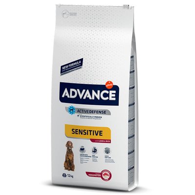 Advance Sensitive Lamb & Rice Сухий корм для дорослих собак з ягням і рисом 12 кг 923537 фото