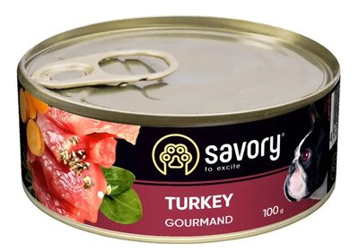 Savory Adult dog Turkey Консерва для собак з індичкою 100 г 630495 фото