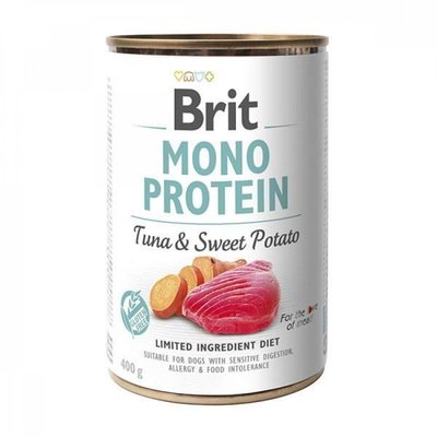 Brit Mono Protein Tuna & Sweet Potato Консерва для собак з тунцем і бататом 400 г 100836/100055/9742 фото