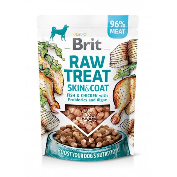 Brit Raw Treat freeze-dried Skin and Coat ласощі для шкіри та шерсті собак з рибою та куркою, 40 г 112132 фото