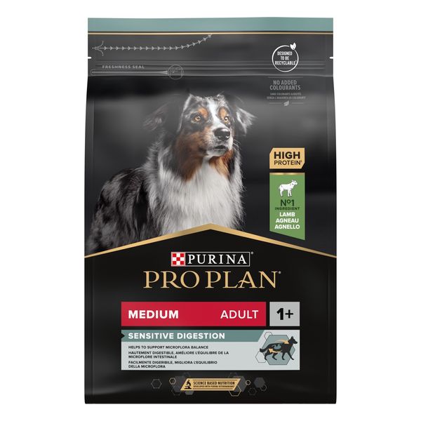 Pro Plan Adult Medium Sensitive Digestion Lamb Сухой корм для собак средних пород с ягненком, 3 кг 214798 фото