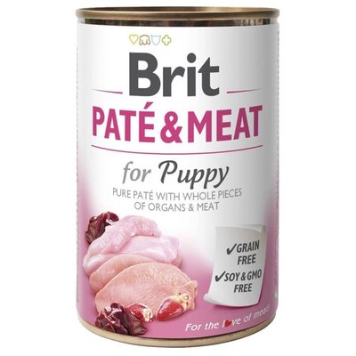 Brit Pate & Meat Puppy Chicken & Turkey Консерви для цуценят з куркою та індичкою, 400 г 557448 фото