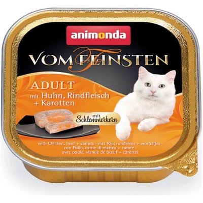 Вологий корм для дорослих котів Animonda Vom Feinsten Adult фарширована курка з яловичиною та морквою, 100 г U0812498 фото