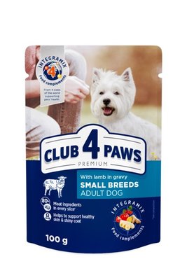 Club 4 Paws Premium (пауч) Консерви для дорослих собак малих порід з ягням в соусі, 100 г B5510401 фото