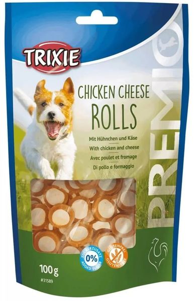 Лакомство для собак Trixie Premio Chicken Cheese Rolls, с курицей и сыром, 100 г 31589 фото