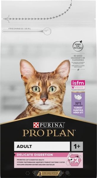 Pro Plan Adult Delicate Turkey Сухой корм для кошек с чувствительным пищеварением (индейка) 400 г 00891 фото