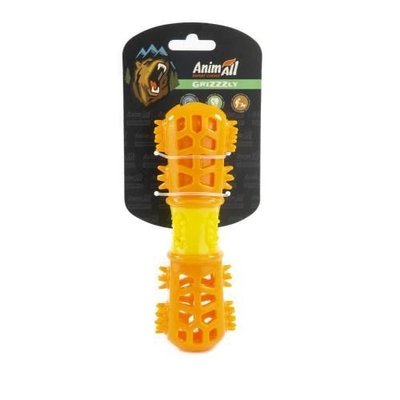 Іграшка для собак AnimAll GrizZzly  "Мультифункціональна кістка" (помаранчево-жовта) 18,7 см P01070 фото