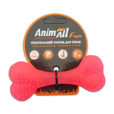 AnimAll Fun іграшка для собак "Кісточка" (коралова), 12 см 88123 фото