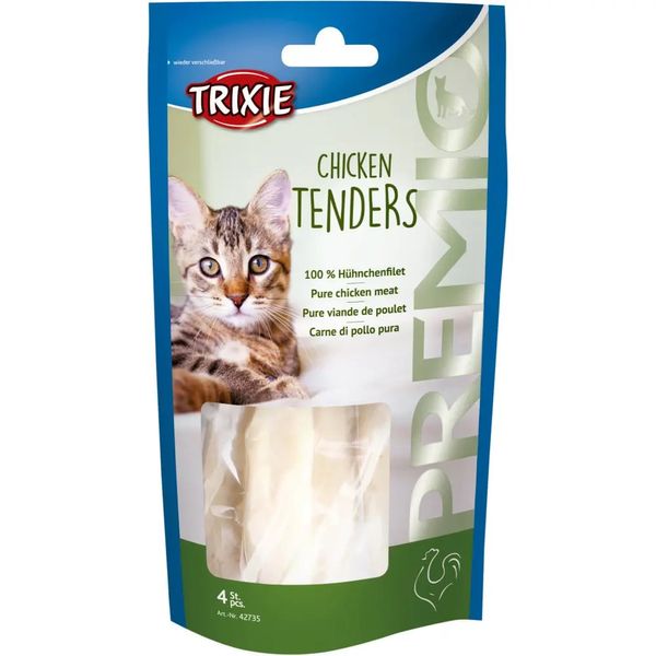 Ласощі Тріксі Premio Chicken Tenders відварене куряче філе, для котів, 70 г 42735 фото