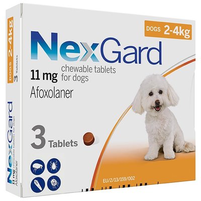 NexGard таблетки від бліх та кліщів для собак 2-4кг 1 таблетка 5560 фото