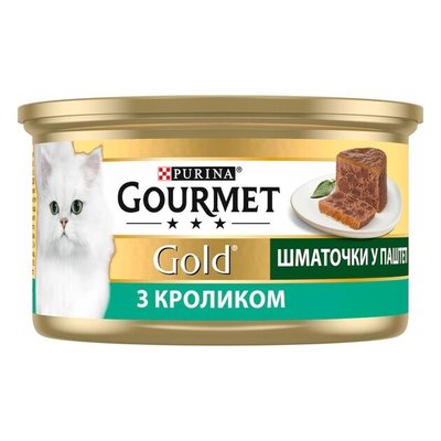 Gourmet Gold Консерви для кішок шматочки в паштет террін з кроликом 85 г 706271  фото