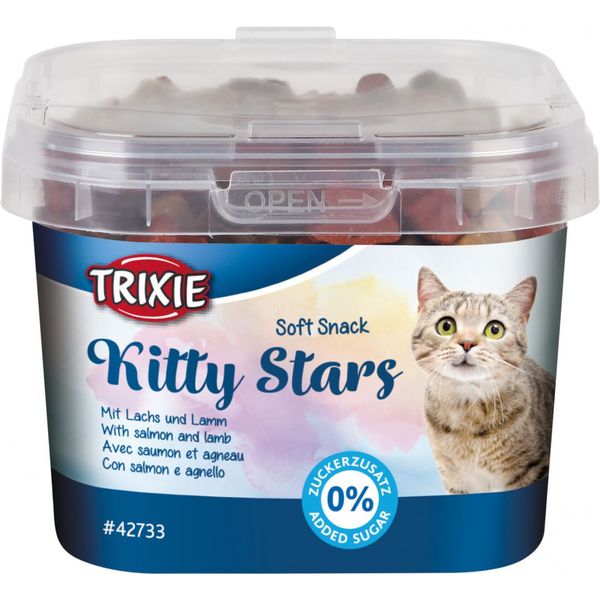 Trixie Soft Snack Kitty Stars лакомство для кошек с ягненком и лососем 140гр 42733_pause фото