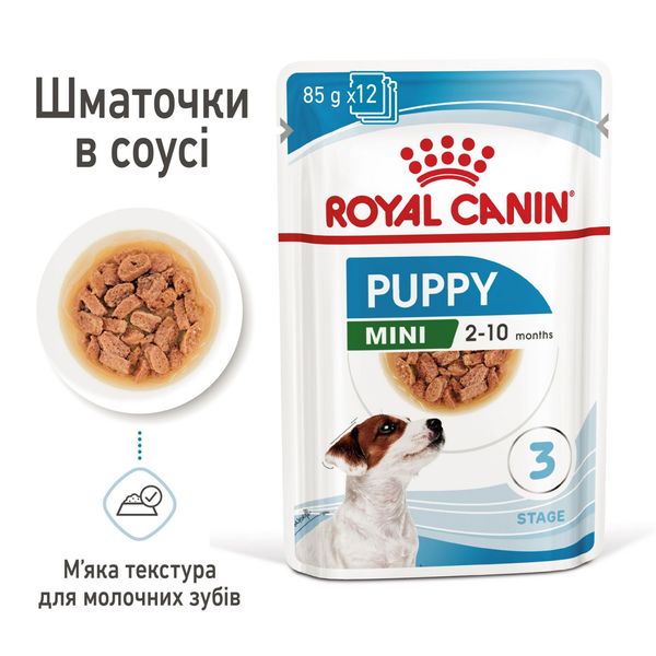 ROYAL CANIN MINI PUPPY влажный корм для щенков малых пород в соусе 85 г 10990019 фото