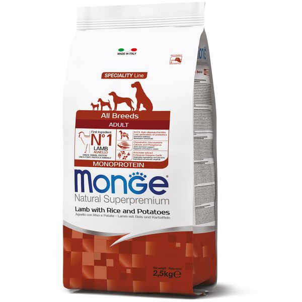 Monge Dog All breeds Adult Lumb&Rice зі смаком ягняти та рису 2.5 кг 70011310 фото