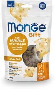 Ласощі для котів Monge Gift Fussy Cat свинина і сир 60 г 85021 фото