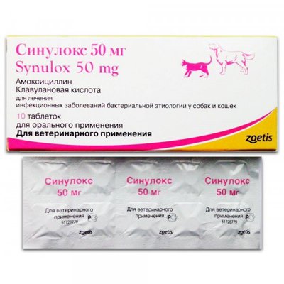 Synulox (Сінулокс) Антибіотик для собак і кішок 02727 фото