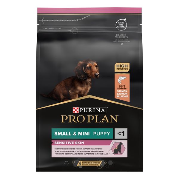 Pro Plan Small & Mini Puppy Sensitive Skin Корм для щенков малых пород с чувствительной кожей, 3 кг 123809 фото