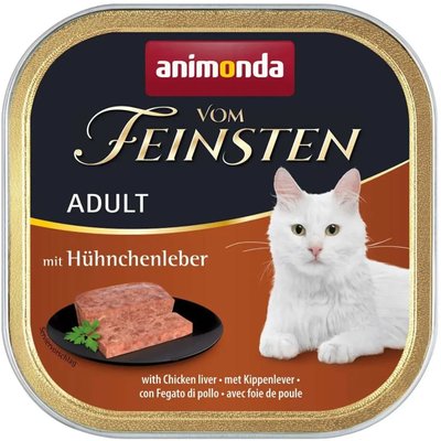 Animonda Vom Feinsten Adult mit Hühnchenleber Консерви для кішок з курячою печінкою, 100 г 833042 фото