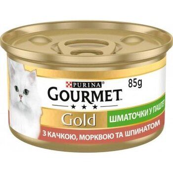 Gourmet Gold Шматочки в паштет террин з качкою, морквою і шпинатом 85 г 28778  фото